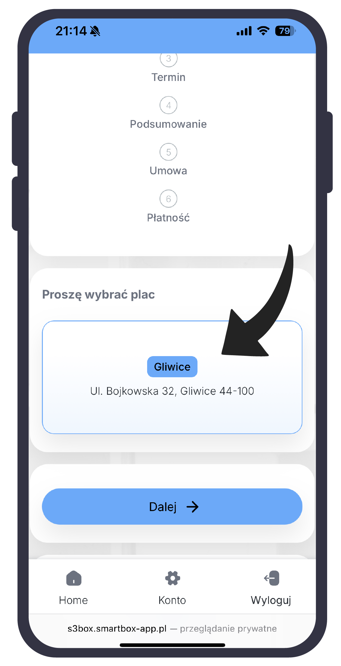 KROK 2. Wybierz plac